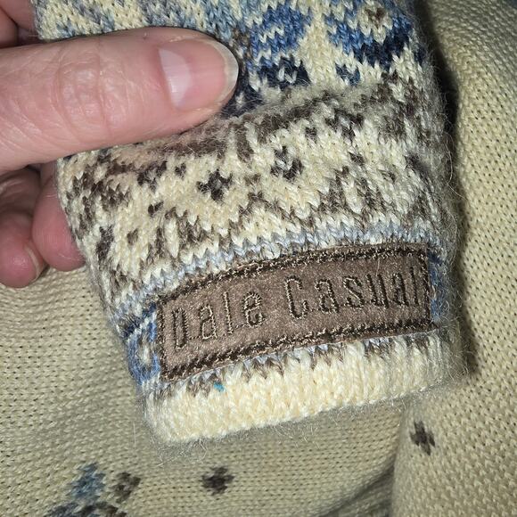 Dale of Norway Wool Zip Cardigan 2002 Salt Lake City Olympics Cream Blue Gray M - Picture 9 of 11